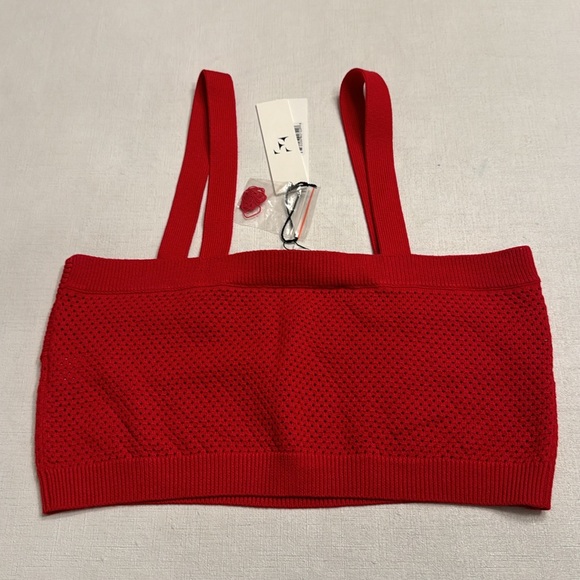NWT Fleur du mal Red Knit Bra Top - Picture 3 of 4